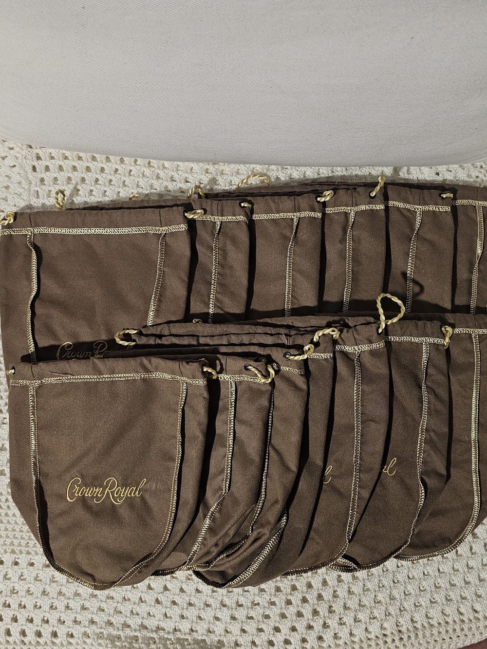 Crown Royal Vanilla Brown Drawstring Bags (13) 💎